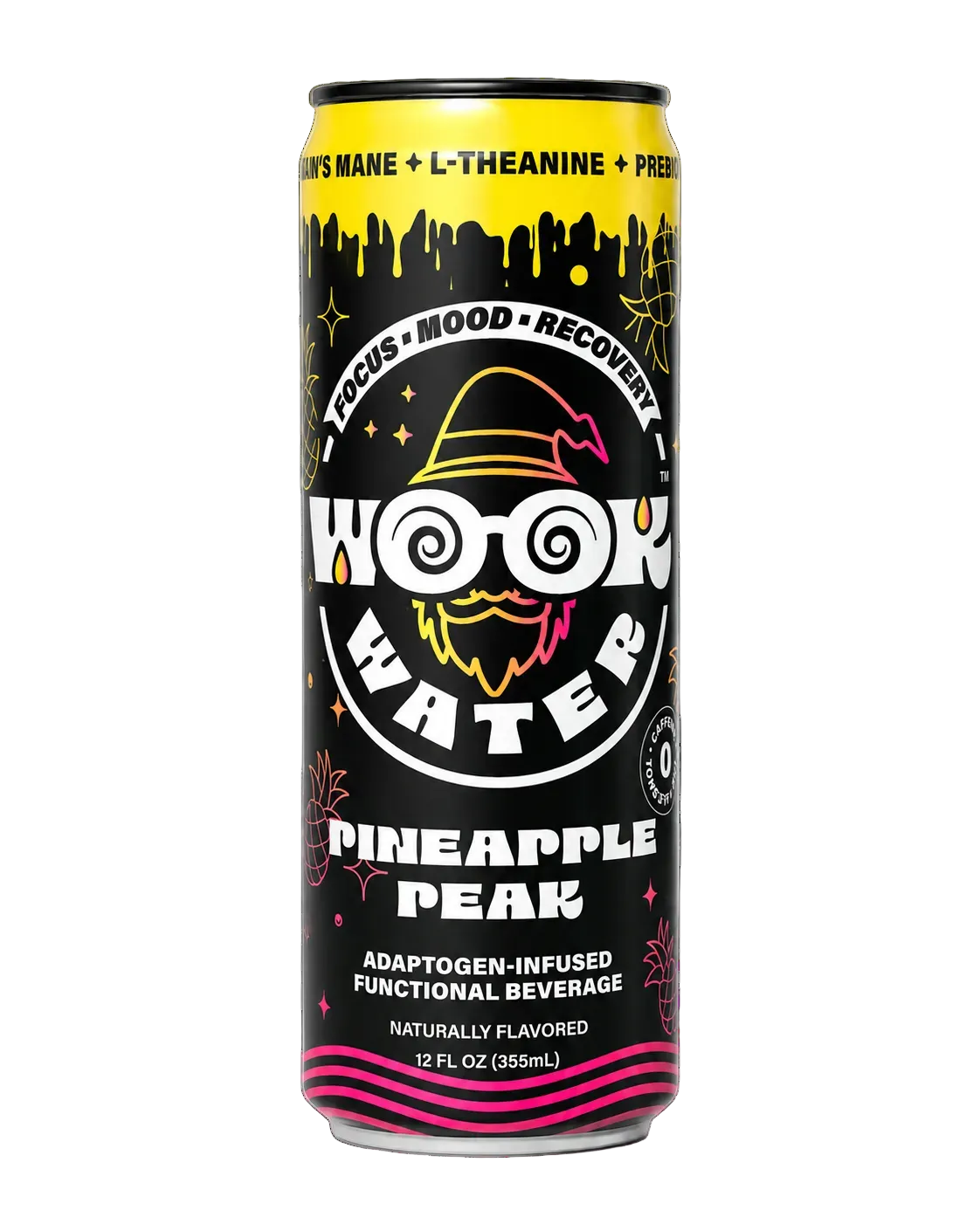 Wook Water Pineapple Peak adaptogen-infused beverage can